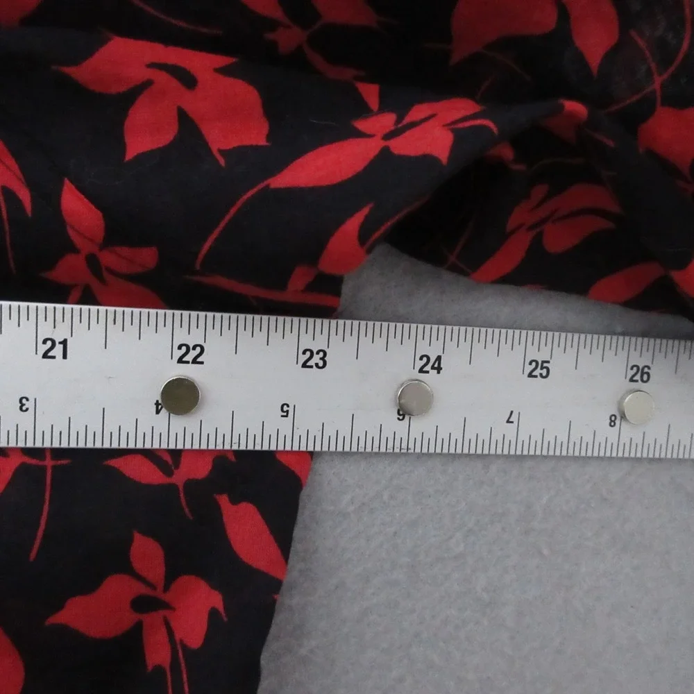 Lauren Ralph Lauren LRL Top XL Red Black Floral Button Up Career Office Timeless - Picture 6 of 9